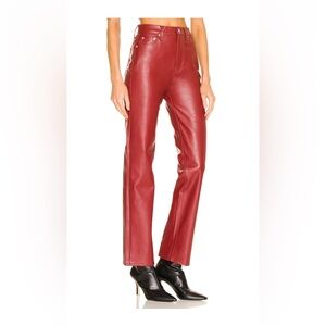 Pistola red alt-leather pants